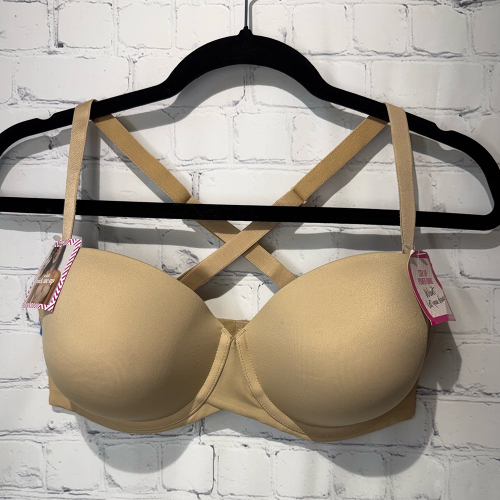 NWT Maidenform Luxe strapless convertible bra in nude size 40D